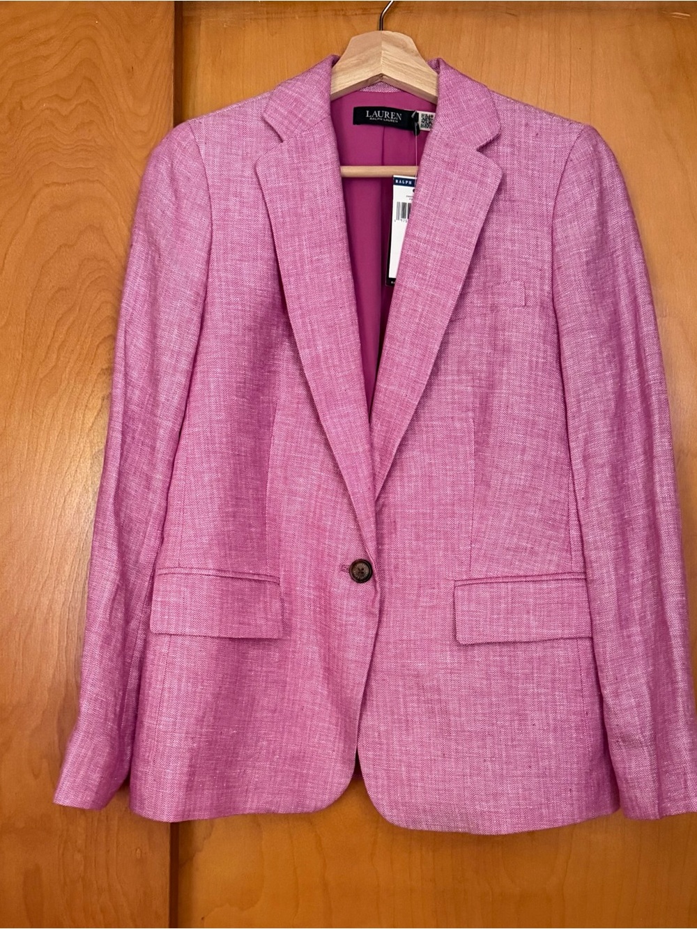 NWT Lauren Ralph Lauren Pink Linen Blazer